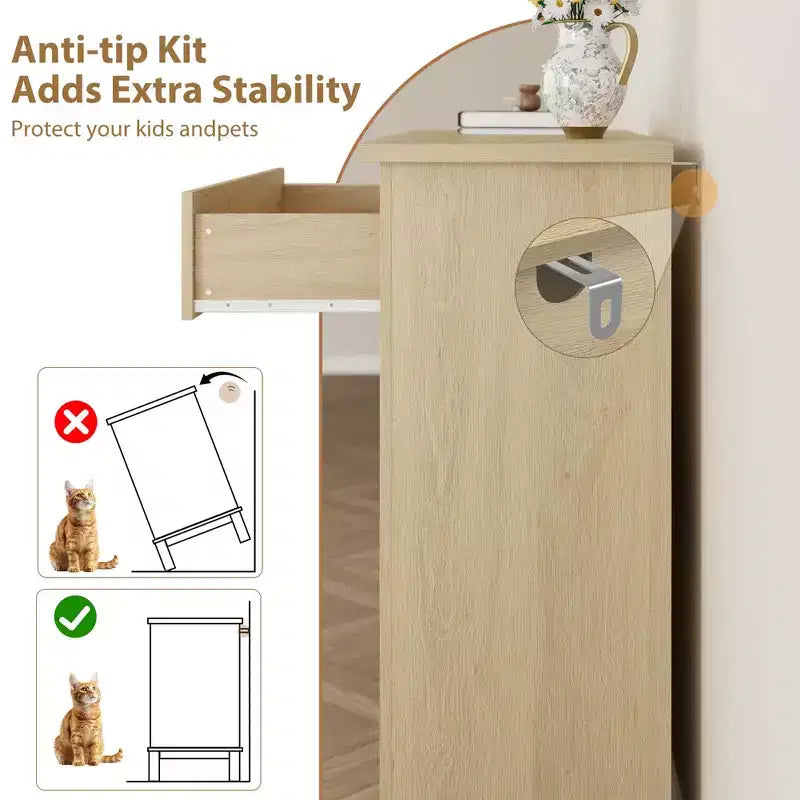 Comò a 4 cassetti per camera da letto, cassettiera alta 88,4 cm con ante, armadio portaoggetti in legno a libera installazione per soggiorno, camera da letto