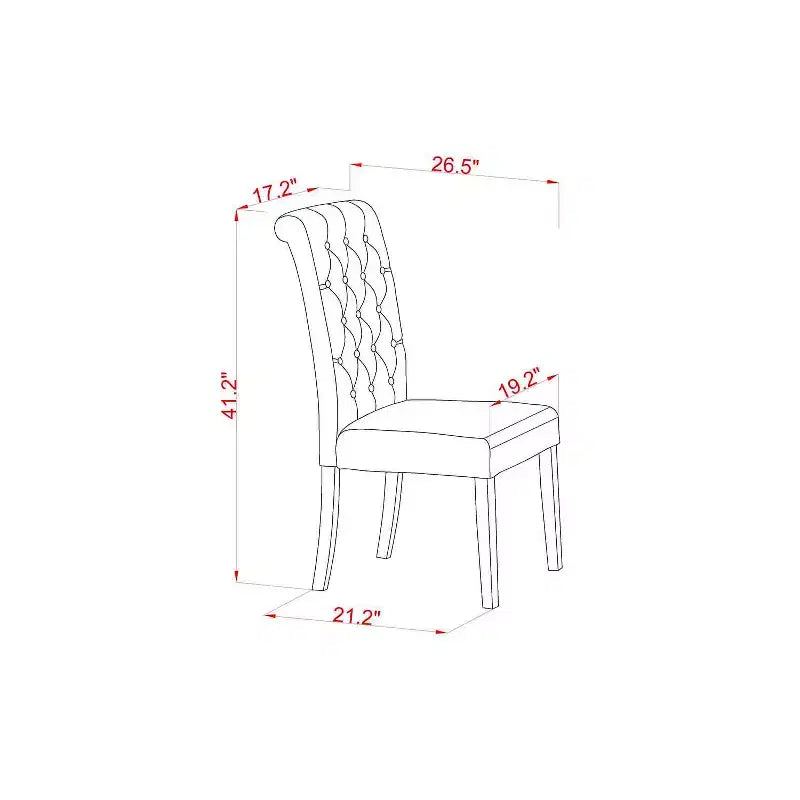 Sedie da pranzo rettangolari in lino HomeStock con finitura mogano