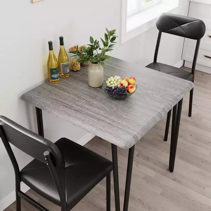 Set tavolo da pranzo Saluemeuble per 2 persone, set da pranzo da cucina di 3 pezzi, set tavolo da pranzo con 2 sedie imbottite per piccole stanze, cucine, appartamenti