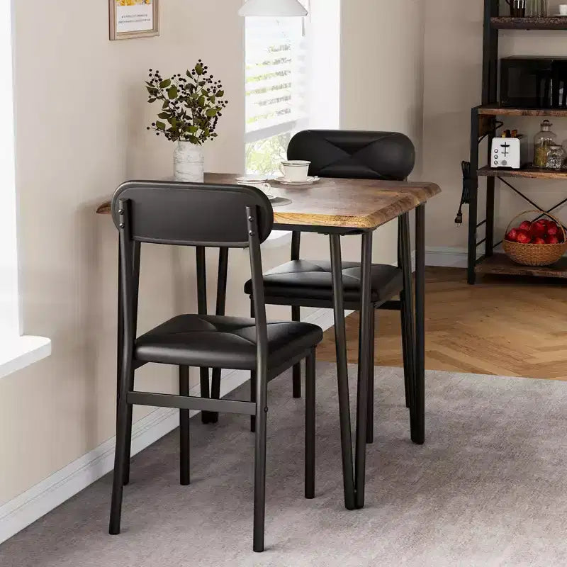 Set tavolo da pranzo Saluemeuble per 2 persone, set da pranzo da cucina di 3 pezzi, set tavolo da pranzo con 2 sedie imbottite per piccole stanze, cucine, appartamenti