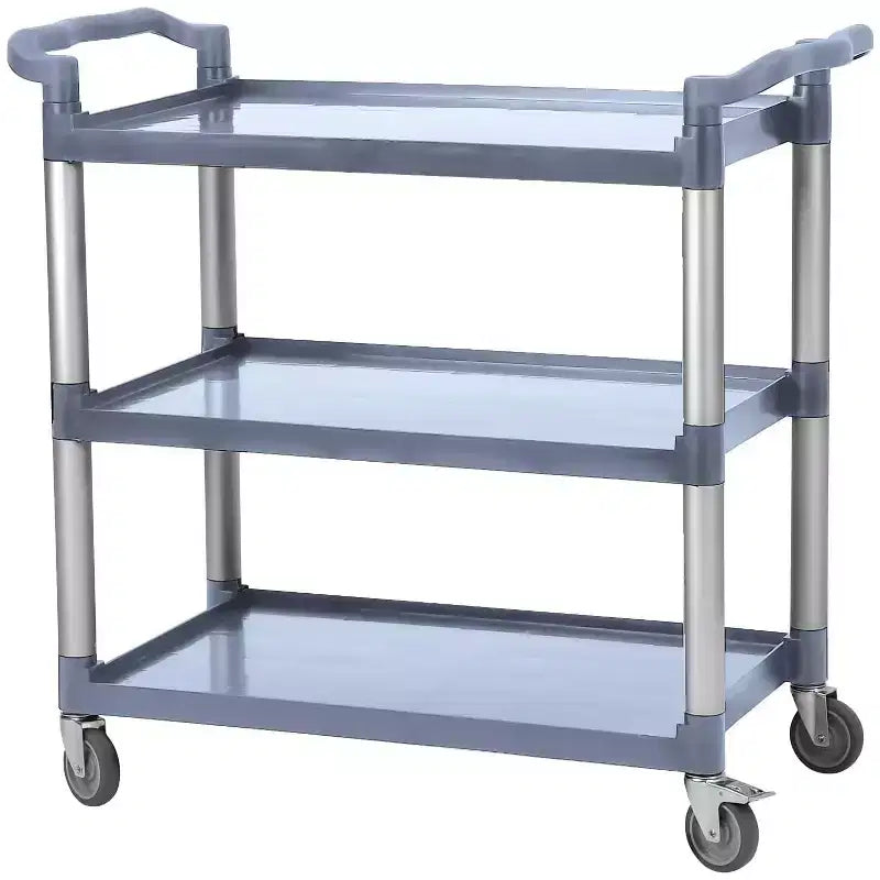 Carrello di Servizio Commerciale Multifunzionale a 3 Livelli GustoWave con Ruote per Cucina, Bar, Ufficio