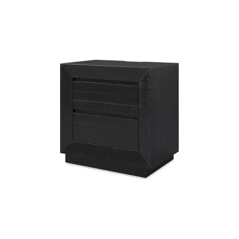 Londer comodino con ricarica e due cassetti - Comodino moderno stile farmhouse nero