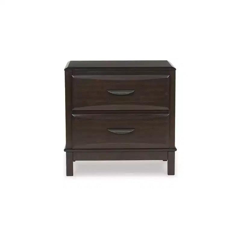 Comodino Vanmore Contemporary a 2 cassetti, Marrone scuro