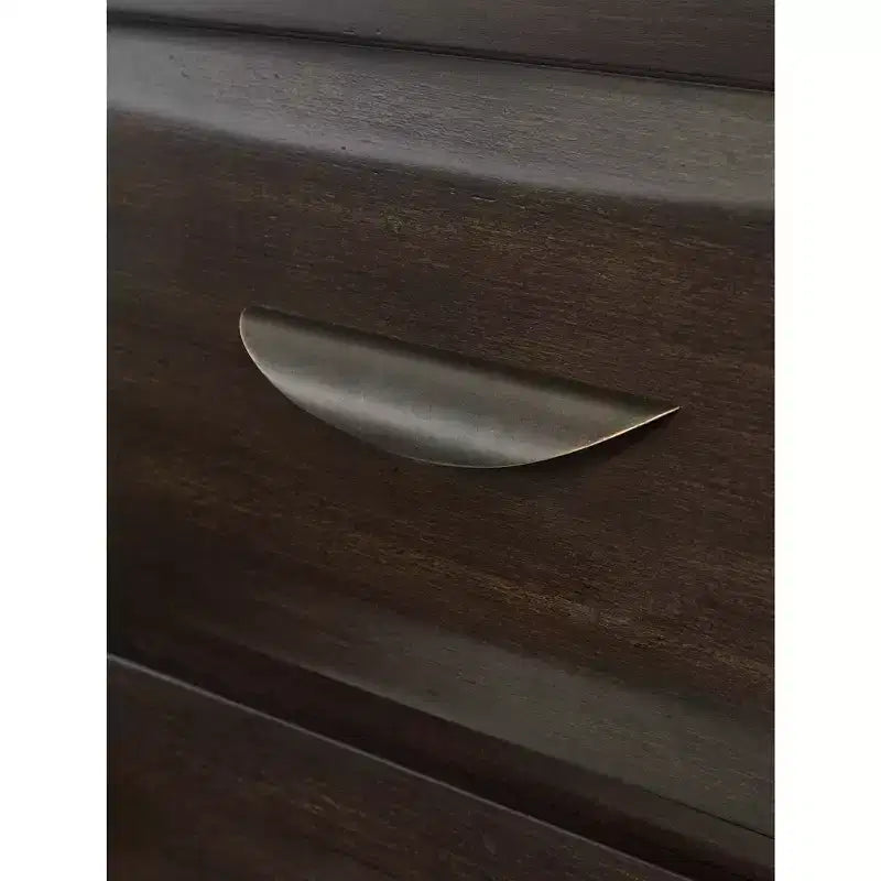 Comodino Vanmore Contemporary a 2 cassetti, Marrone scuro