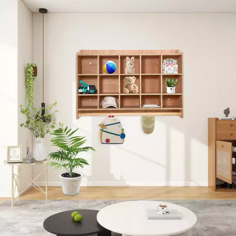Cubi Organizer TROPOW con 2 Sistemi Antirovesciamento, 4 Rotelle e 2 Scatole per Casa, Scuola, Asilo Nido, Naturale