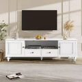ModernLuxe TV Stand for TVs up to 80, Entertainment Center TV Console Media Console TV Storage Cabinet with 2 Drawers, Black/White