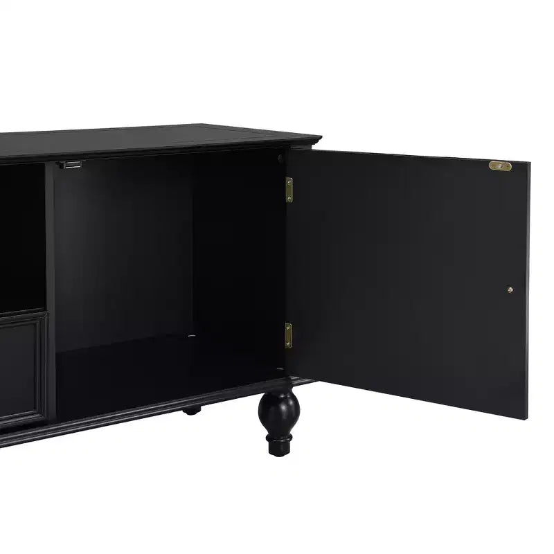 Mobile TV per TV fino a 80 pollici, mobile TV con 2 cassetti, nero/bianco