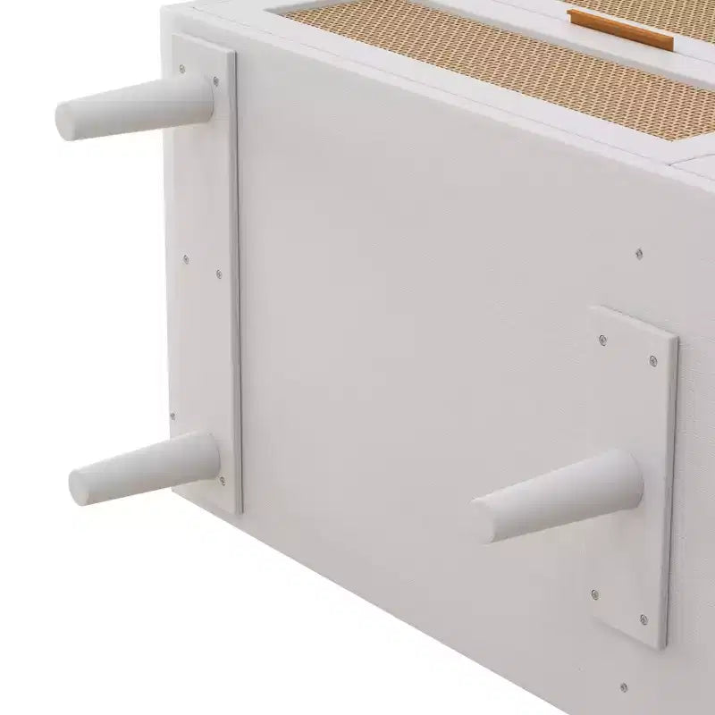 Okak Armadietto portaoggetti in rattan a 6 cassetti, design moderno naturale 51,18", carico superiore 50 libbre e 20 libbre per cassetto, ideale per camera da letto e soggiorno