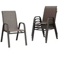 Sedie da Pranzo Impilabili, Sedie Impilabili con Tessuto Textilene Traspirante e Struttura in Metallo, Sedie da Pranzo per Esterno per Patio, Terrazza, Giardino