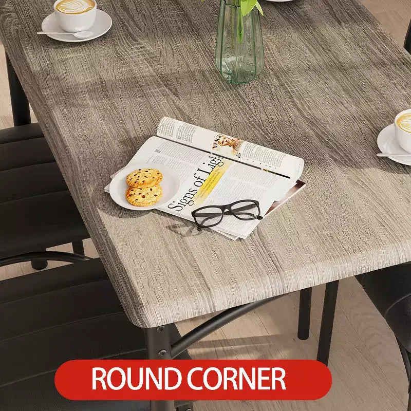 Tavolo da pranzo, tavolo da cucina con sedie imbottite, set tavolo da pranzo quadrato in legno per piccoli spazi, cene, appartamenti