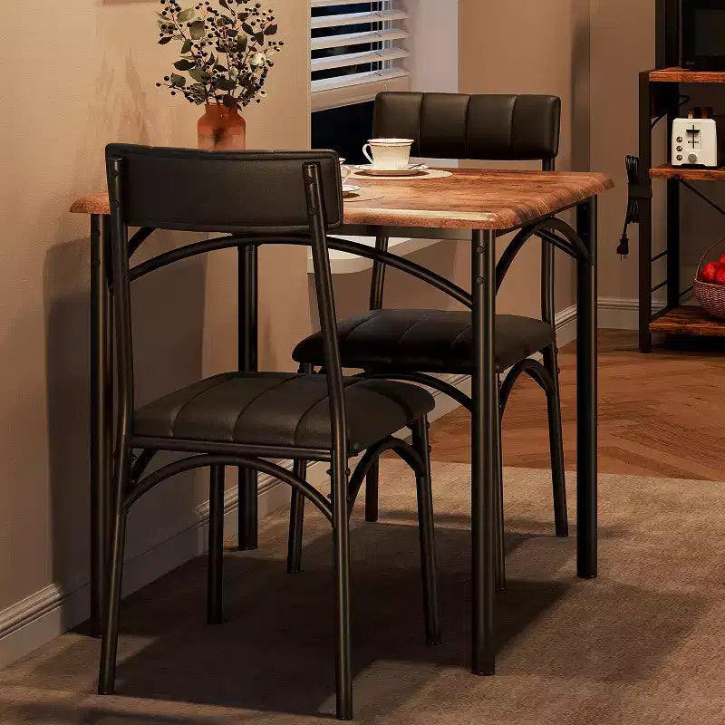 Tavolo da pranzo, tavolo da cucina con sedie imbottite, set tavolo da pranzo quadrato in legno per piccoli spazi, cene, appartamenti