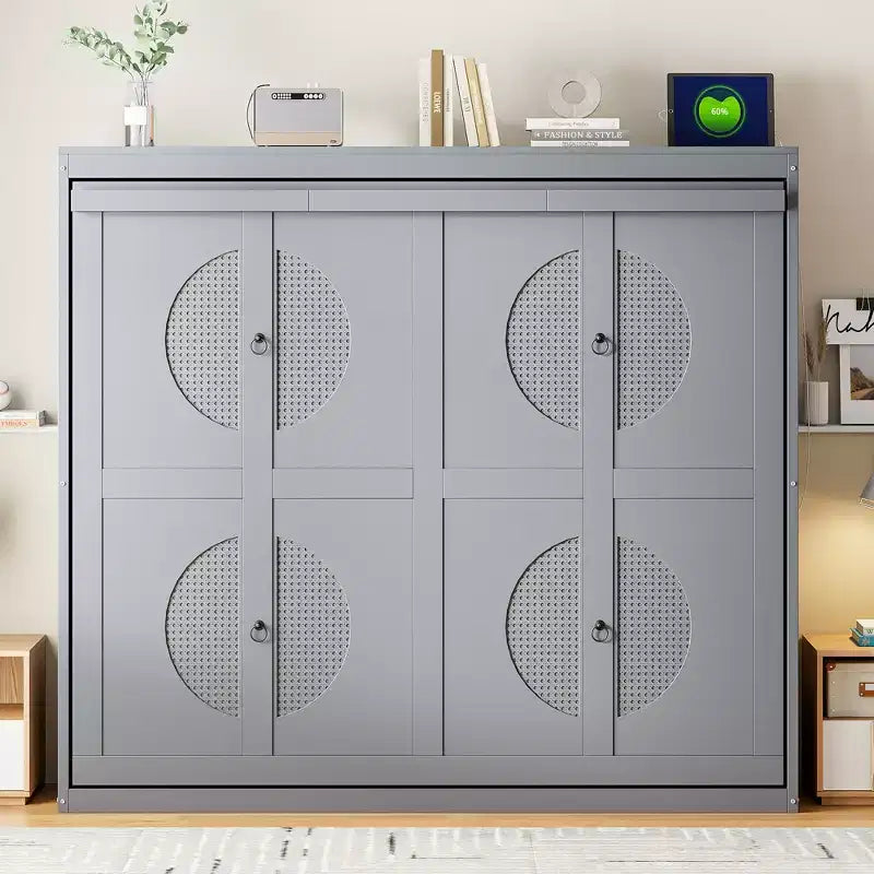 Letto a scomparsa in legno GDFStudio con porte di ricarica