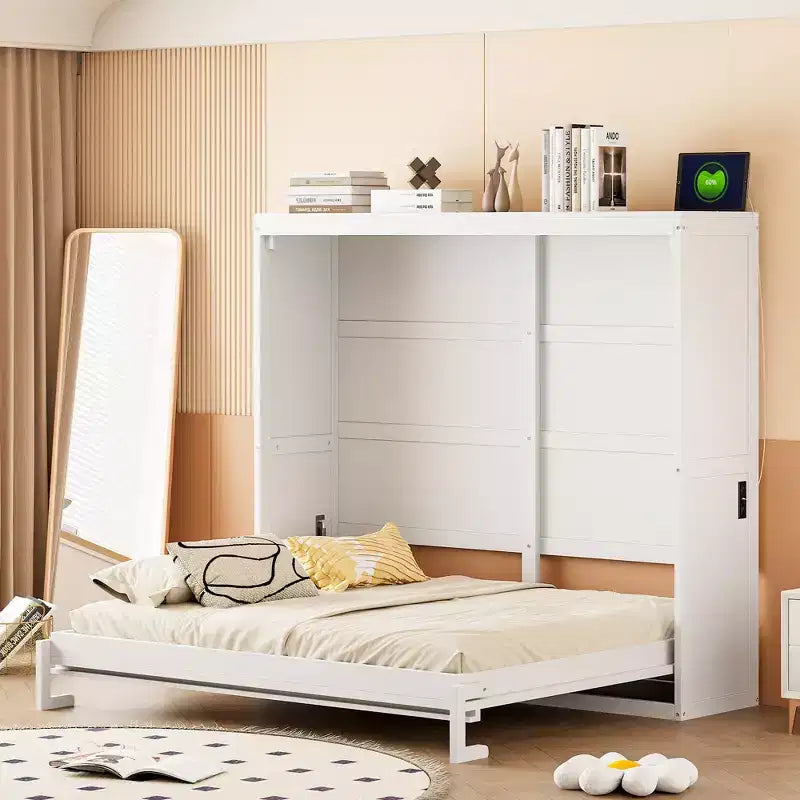 Letto a scomparsa in legno GDFStudio con porte di ricarica