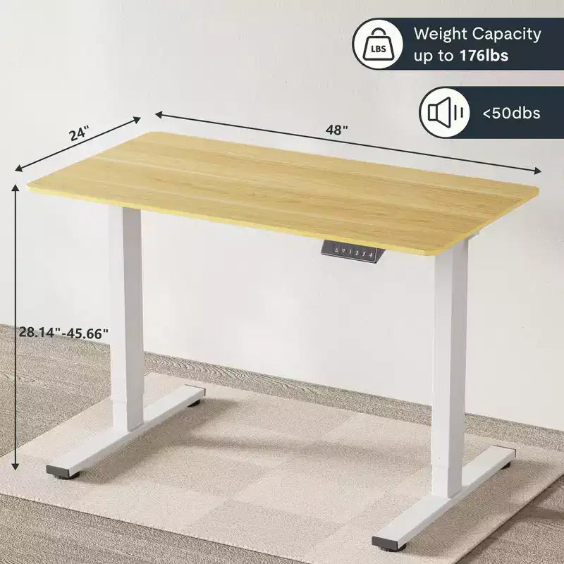 Scrivania Elettrica Regolabile in Altezza, Pezzo Unico, Scrivania per Ufficio Domestico, Postazione di Lavoro per Computer, Scrivania Sit-Stand