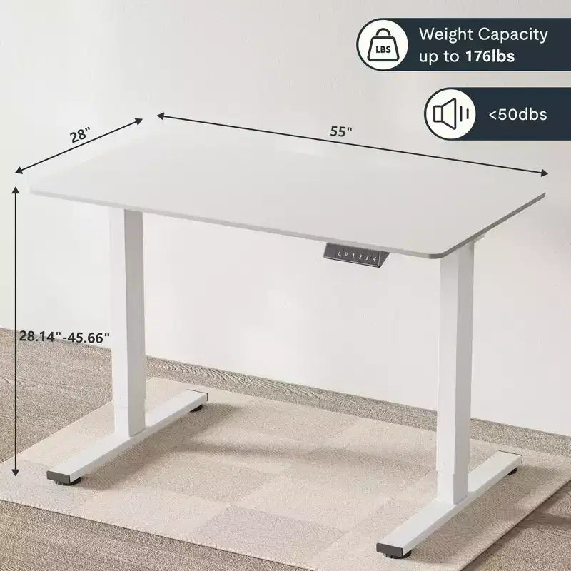 Scrivania Elettrica Regolabile in Altezza, Pezzo Unico, Scrivania per Ufficio Domestico, Postazione di Lavoro per Computer, Scrivania Sit-Stand