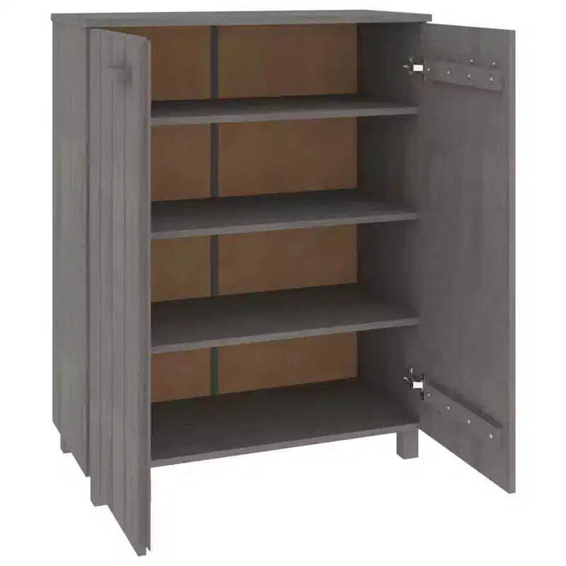 33.5x15.7x42.5 Scarpiera in Legno di Pino-Grigio Chiaro