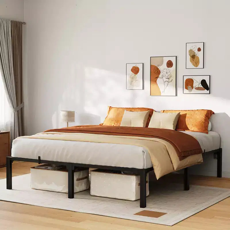 Struttura Letto in Ferro - Design Senza Viti, Letto in Ferro Piatto Completamente Smontato, Struttura Letto in Metallo, Struttura Letto in Acciaio