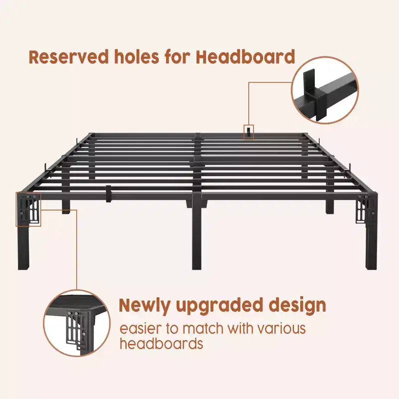 Struttura Letto in Ferro - Design Senza Viti, Letto in Ferro Piatto Completamente Smontato, Struttura Letto in Metallo, Struttura Letto in Acciaio