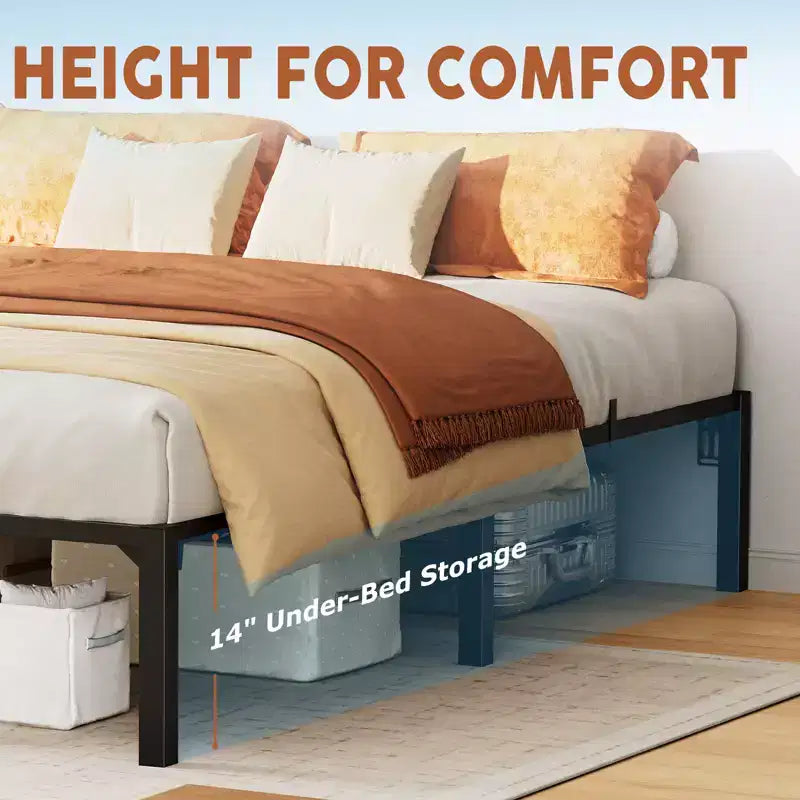Struttura Letto in Ferro - Design Senza Viti, Letto in Ferro Piatto Completamente Smontato, Struttura Letto in Metallo, Struttura Letto in Acciaio