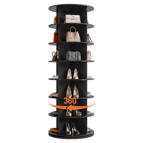 Scarpiera a torre rotante autoportante a 7 livelli, espositore per scarpe, organizer verticale per scarpe a 360° per ingresso, camera da letto, bianco