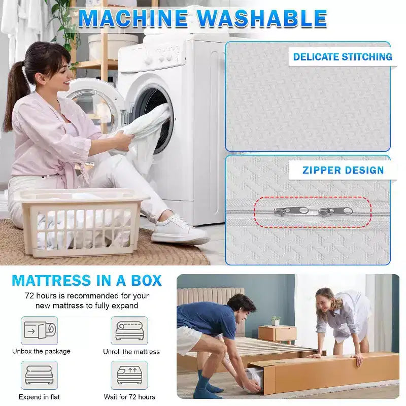 Materasso 6 Pollici in Memory Foam con Carboni Attivi di Bambù, Materasso di Media Durezza Certificato CertiPUR-US
