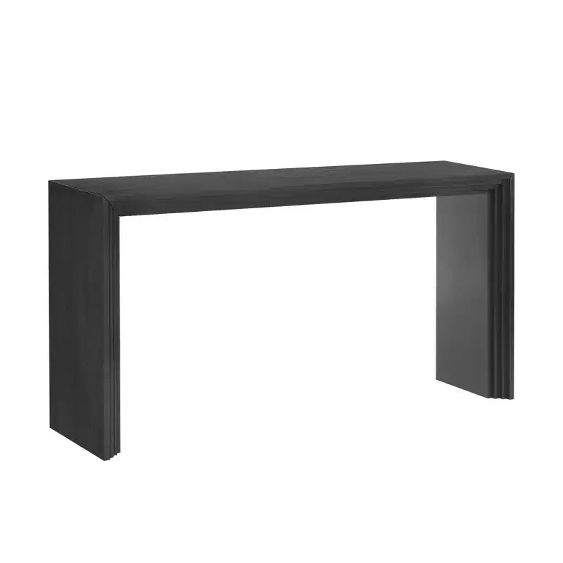 Okak Tavolino Consolle Moderno con Impiallacciatura di Paulownia, Tavolo da Ingresso con Design Unico e Piano Spesso, Tavolo d'Appoggio per Foyer, Salotto