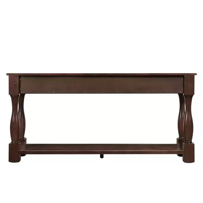 Okak 61IN Tavolo Consolle Vintage in Pino Lungo, Tavolo da Ingresso con 3 Cassetti e 1 Ripiano Inferiore, Tavolo d'Appoggio per Ingresso, Soggiorno