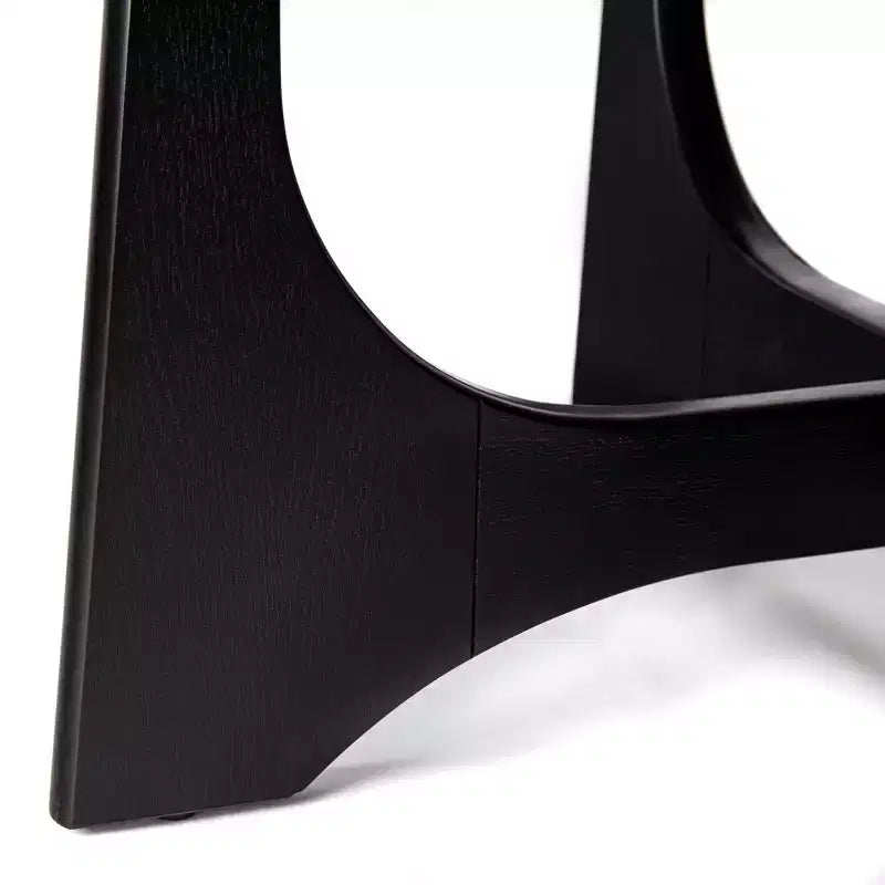 Tavolino da caffè rotondo con base scultorea per soggiorno o salotto, nero