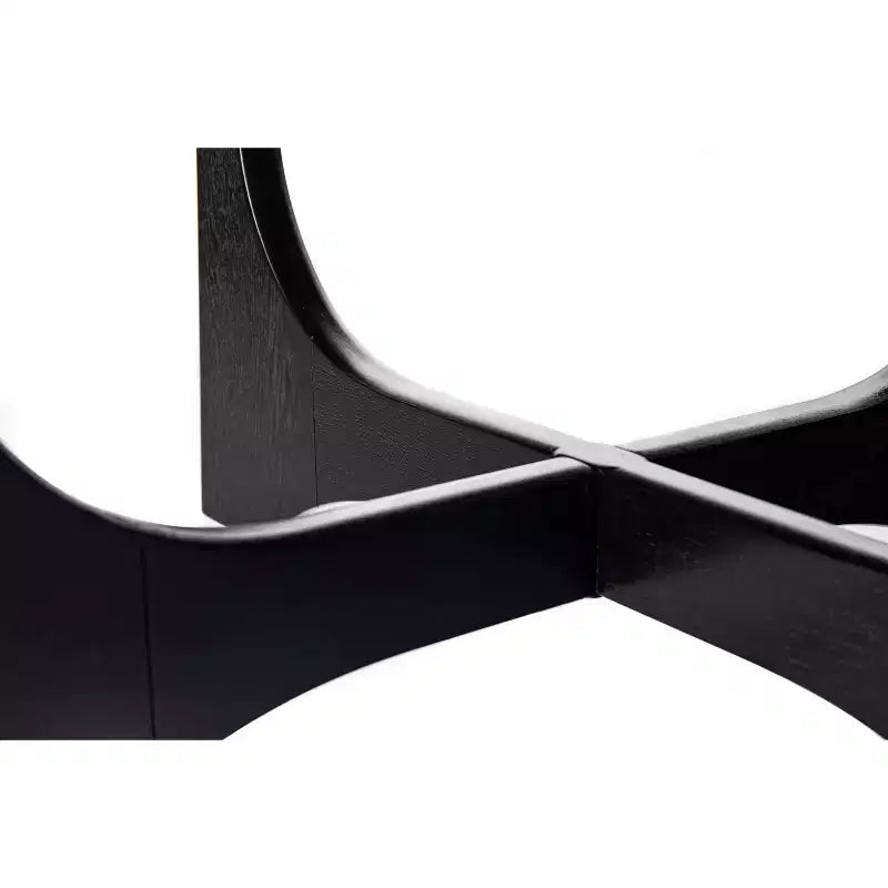 Tavolino da caffè rotondo con base scultorea per soggiorno o salotto, nero