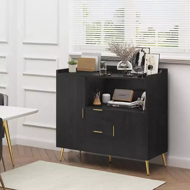 Mobile microonde da cucina da 100 cm, credenza stile rustico con contenitori e cassetti