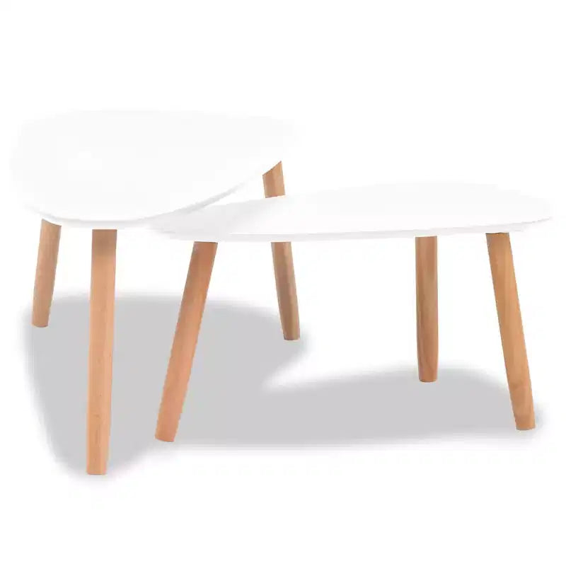 Tavolino da caffè bianco in legno massello di pino, MDF resistente