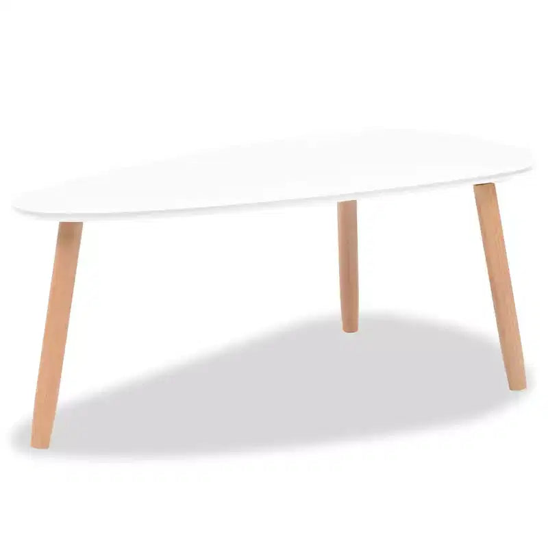 Tavolino da caffè bianco in legno massello di pino, MDF resistente
