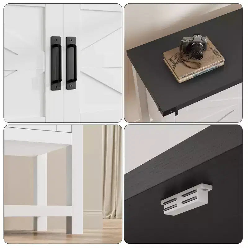 Madia da Cucina, Credenza da Bar in Stile Rustico con 2 Ante e Ripiano, Tavolo Consolle in Legno per Ingresso, Soggiorno, Corridoio